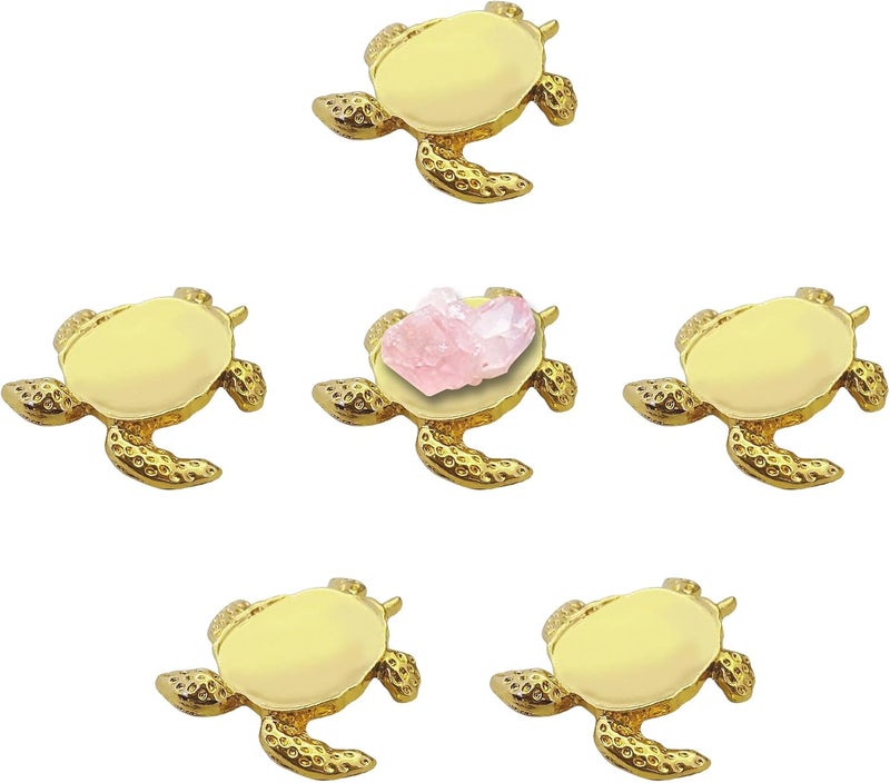 GeryVtee 6 PCS Metal Crystal Ball Stand Sphere Display Stand Crystal Holder Balls Ornament Rack Holder Metal Base Turtle Shape(Gold) - Image 1